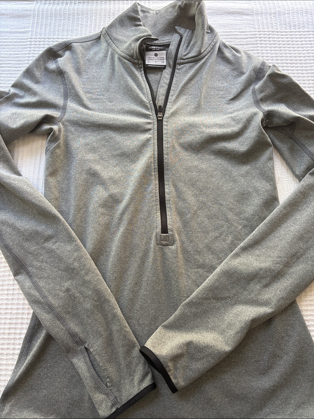 Nike Women's Light Gray Quarter-Zip Pullover